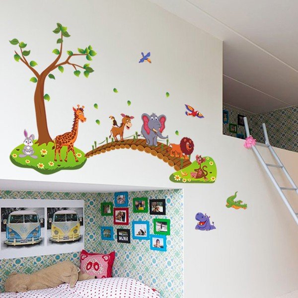 Sada nástěnných dětských samolepek Ambiance Wooden Bridge-image-3