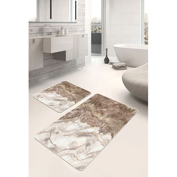 Tappetini da bagno marroni in set da 2 pezzi 60x100 cm - Mila Home-image-1