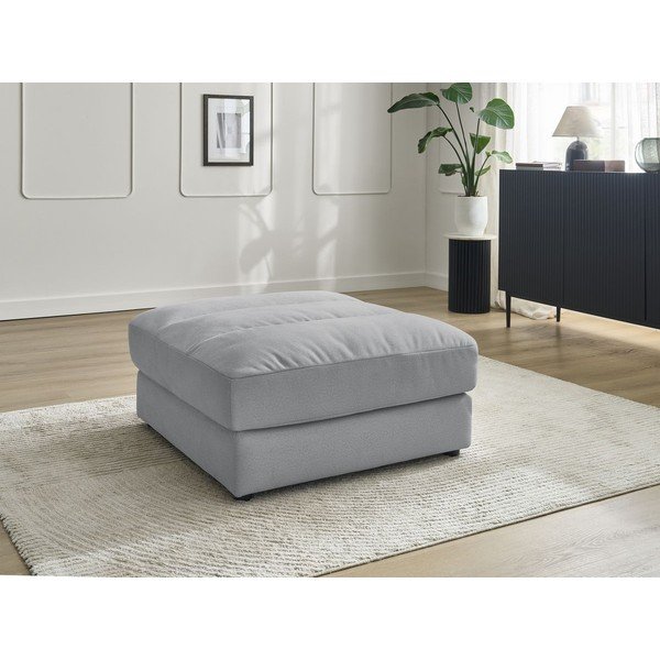 Poggiapiedi grigio chiaro con rivestimento in velluto Sierra – Bobochic Paris-image-1