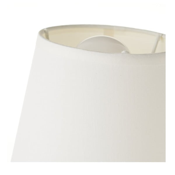 Lampada da tavolo in ceramica bianco-marrone con paralume in tessuto (altezza 24 cm) - Casa Selección-image-2