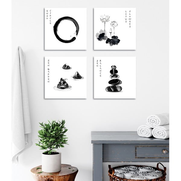 Quadri in set di 4 pezzi 30x30 cm Japanese Zen - Wallity-image-3