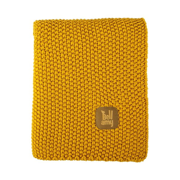 Coperta per neonato in cotone giallo 100x80 cm Honey - BELLAMY