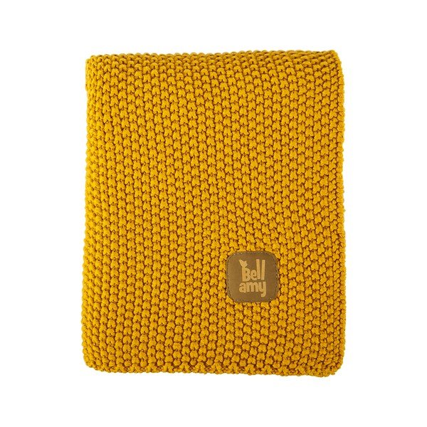 Coperta per neonato in cotone giallo 100x80 cm Honey - BELLAMY