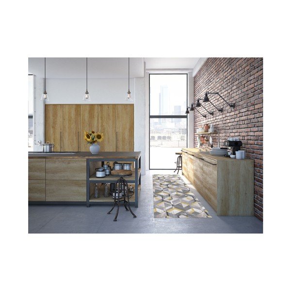 Žluto-šedý běhoun Floorita Retro, 60 x 190 cm-image-4