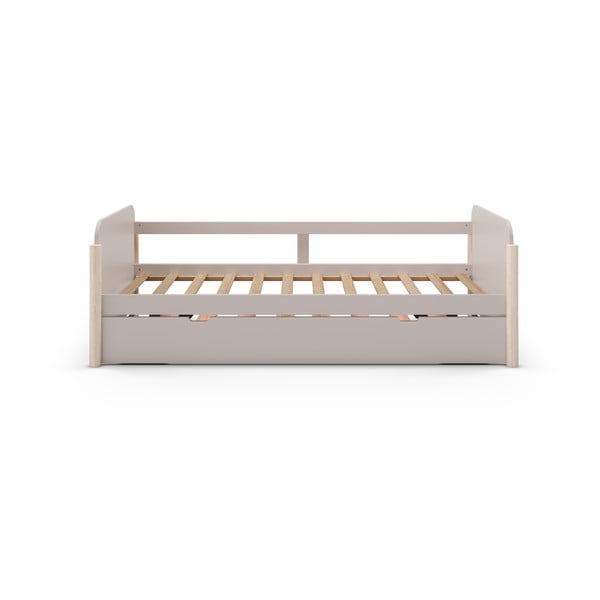Letto per bambini in legno di pino crema con letto estraibile 90x190 cm Enola - Marckeric-image-4