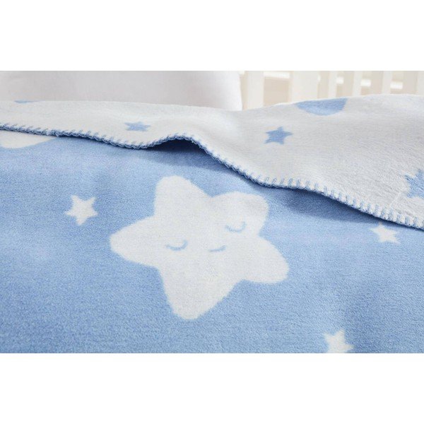 Coperta per bambini azzurra in vello 100x120 cm Star – Mijolnir-image-2