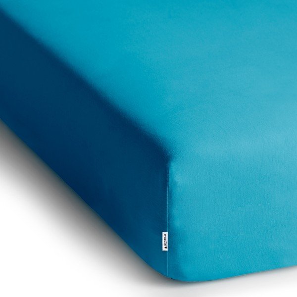 Lenzuolo con angoli blu in jersey 90x200 cm Amber – Restilo-image-2