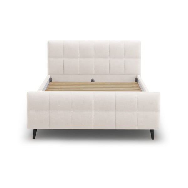Letto matrimoniale imbottito beige con griglia 180x200 cm Gigi - Micadoni Home-image-1