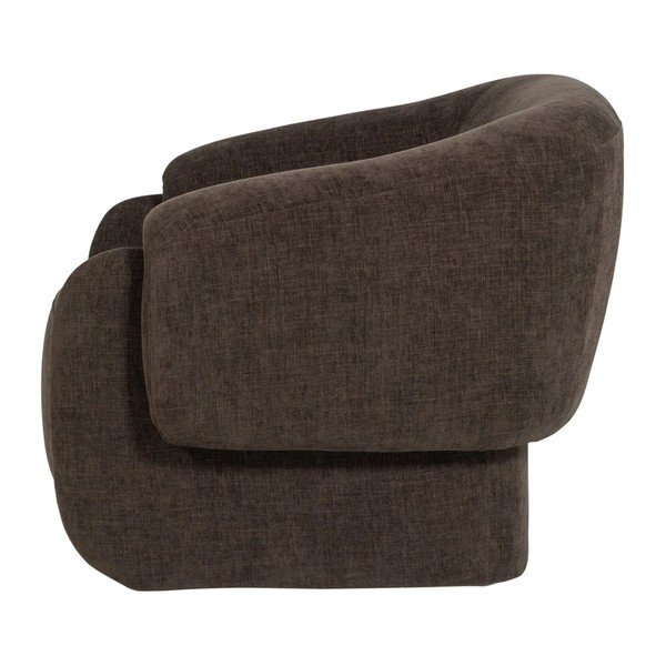 Poltrona marrone scuro con rivestimento in ciniglia Moru – WOOOD-image-4