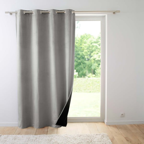 Tenda termoisolante grigia in velluto 140x260 cm Polarchic – douceur d'intérieur