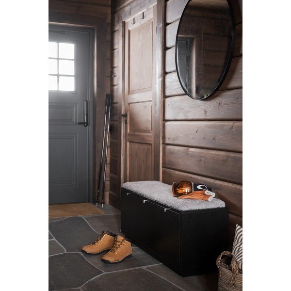 Scarpiera nera con panca grigia 106 cm Confetti - Rowico-image-1