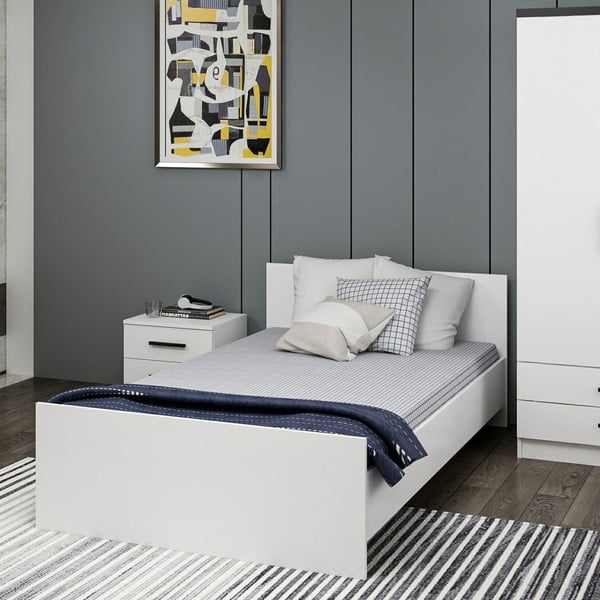 Letto singolo bianco 120x200 cm Kale - Kalune Design-image-1