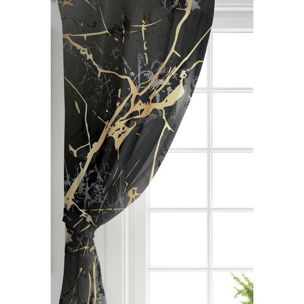 Tende in nero e oro in set di 2 140x260 cm - Mila Home-image-1