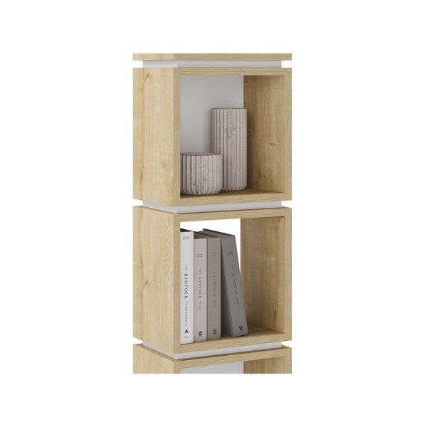 Libreria in rovere decorata in bianco e naturale 32x167 cm Lofty - Marckeric-image-4