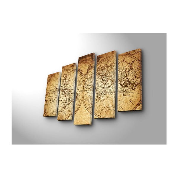 Quadro a più parti Grande mappa del mondo, 105 x 70 cm - Wallity-image-3