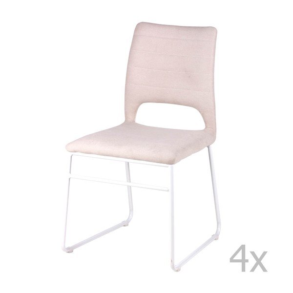 Set di 4 sedie da pranzo Nessa rosa chiaro - sømcasa