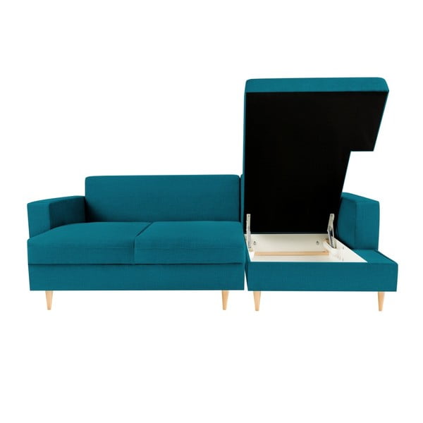 Divano letto angolare turchese con lettino sul lato destro Iris - Mazzini Sofas-image-2