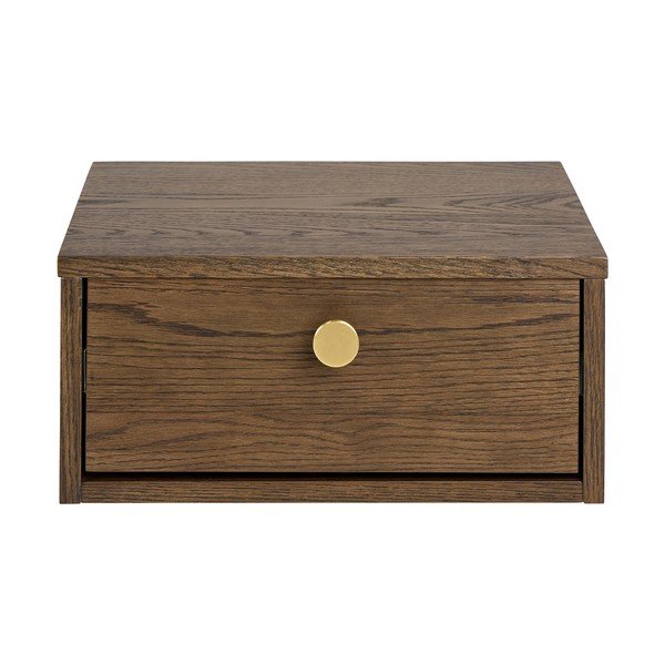 Comodino colore naturale scuro con effetto rovere Monfort – Actona