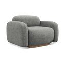 Parte divano componibile grigio con rivestimento in bouclé Ailani – Makamii
