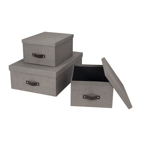 Scatole portaoggetti con coperchio in set da 3 Inge - Bigso Box of Sweden-image-3