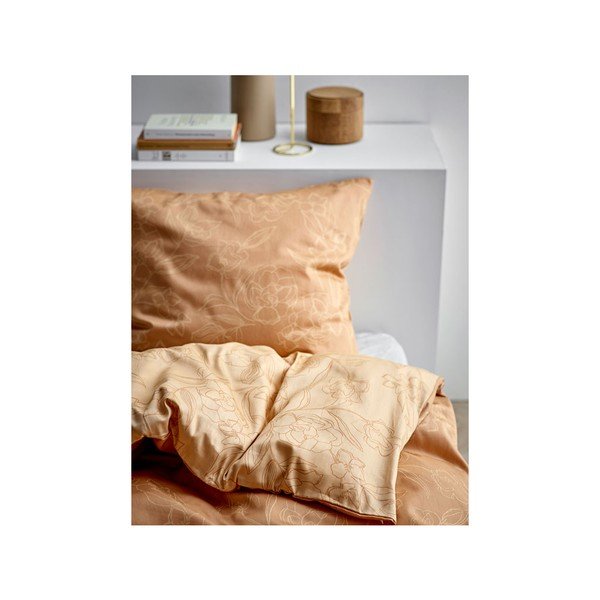 Biancheria da letto in cotone organico sateen arancione , 140 x 220 Infinity - Södahl-image-1
