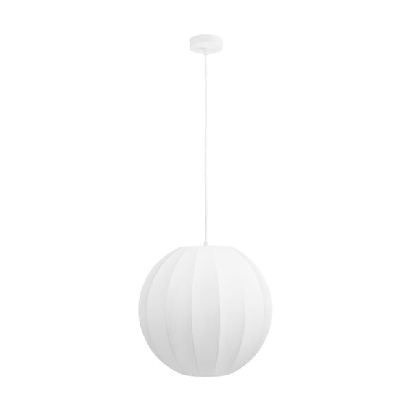 Lampadario bianco con paralume in tessuto ø 40 cm Coventry – House Nordic