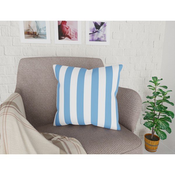 Federa blu e bianca con contenuto di cotone, 42 x 42 cm - Vitaus-image-1