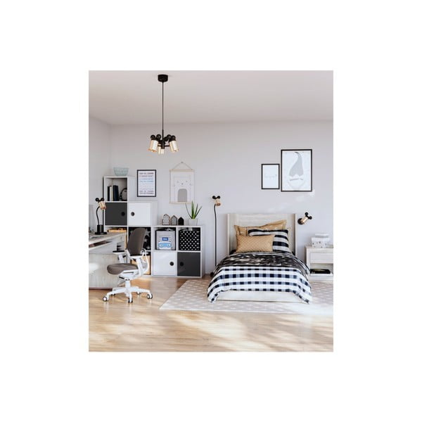 Lampada da parete per bambini nera/dorata con paralume in metallo Mouse – GTV-image-1