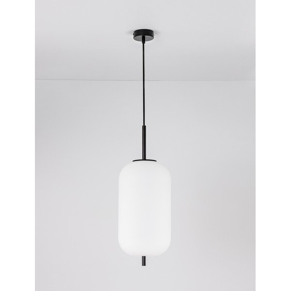 Lampadario bianco/nero in vetro ø 22 cm Lato – Nova Luce-image-3