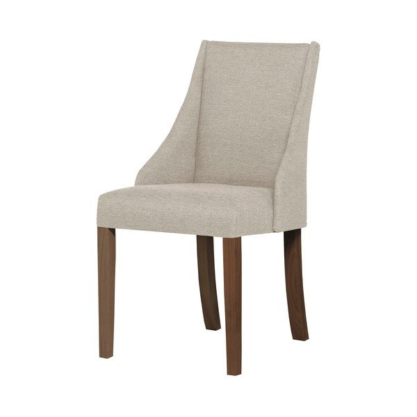 Sedia bianco crema con gambe in legno di faggio marrone scuro Absolu - Ted Lapidus Maison