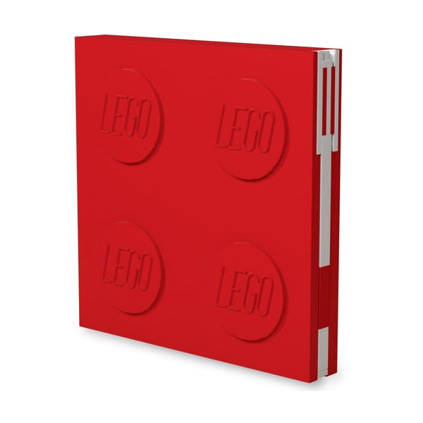 Quaderno quadrato rosso con penna gel , 15,9 x 15,9 cm - LEGO®
