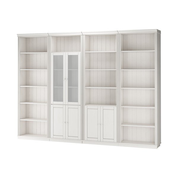 Libreria in legno di pino bianco 296x223 cm Anita - Støraa-image-2