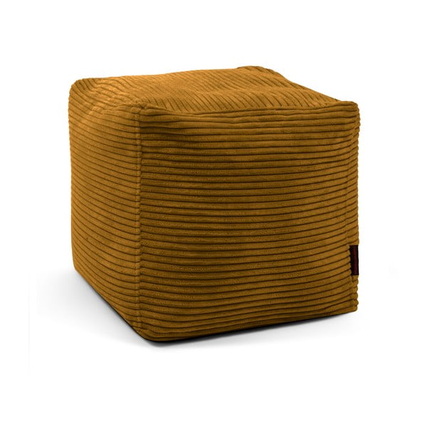 Puof a sacco color senape con rivestimento in velluto a coste Up! MooG – SLOWDOWN