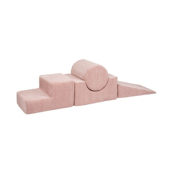 Gioco per psicomotricità rosa in velluto a coste 4 pz altezza totale 30 cm 45x170 cm Montessori – Meowbaby