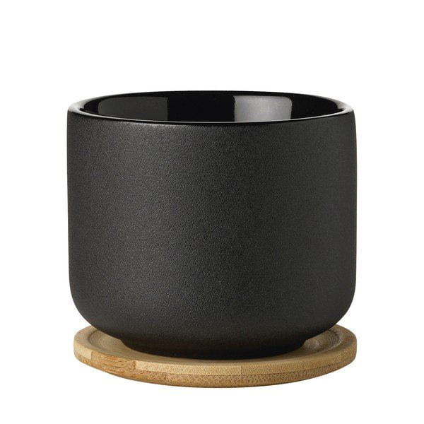 Tazzina per cappuccino nera in gres 200 ml Theo – Stelton