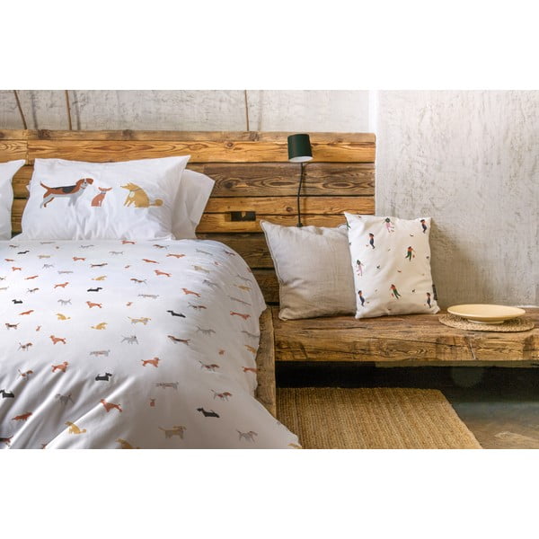 Biancheria da letto in cotone sateen bianco , 140 x 200 cm Dog Land - Butter Kings-image-1