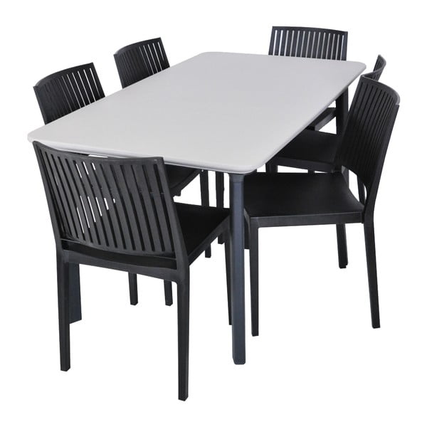 Sedia da giardino in plastica nera Bars - Rojaplast-image-2