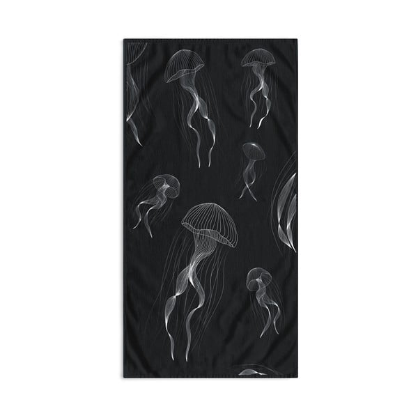 Telo mare bianco e nero 90x180 cm Jellyfish - DecoKing