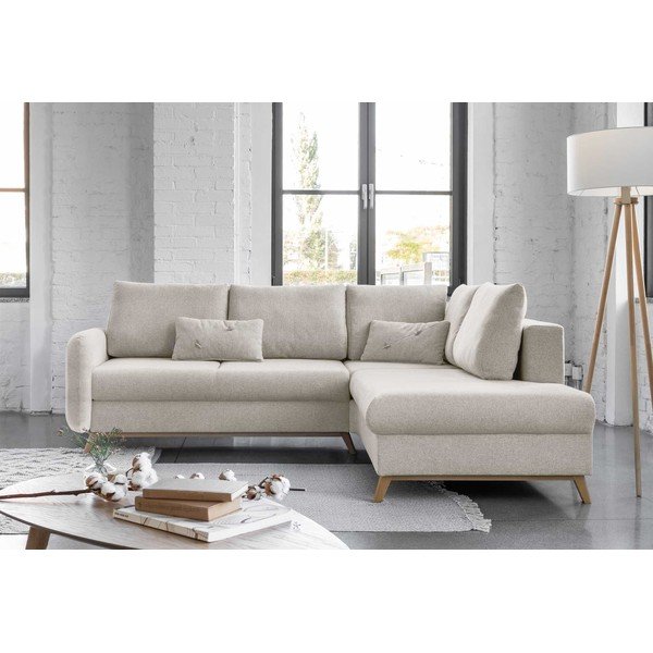 Divano letto angolare beige L, angolo destro Scandic Lagom - Miuform-image-1
