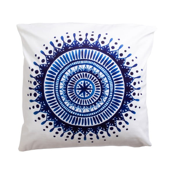 Cuscino decorativo blu e bianco 45x45 cm Mandala - JAHU collections