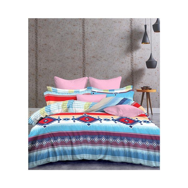 Biancheria per letto singolo in cotone azteco, 135 x 200 cm - DecoKing-image-1