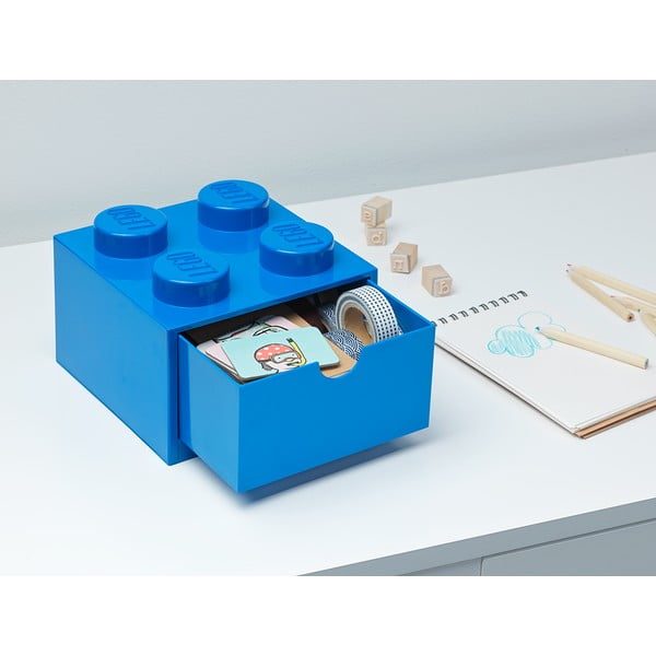 Scatola da tavolo blu con cassetto , 15 x 16 cm - LEGO®-image-1