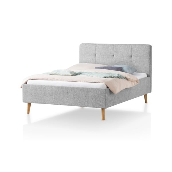 Letto matrimoniale imbottito grigio chiaro rete non inclusa 140x200 cm Smart – Meise Möbel-image-4