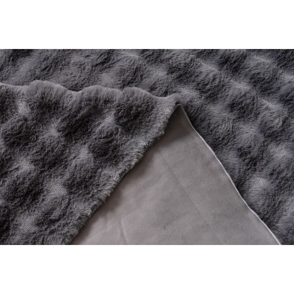 Tappeto color antracite rotondo lavabile ø 200 cm Bubbly - Oyo Concept-image-1