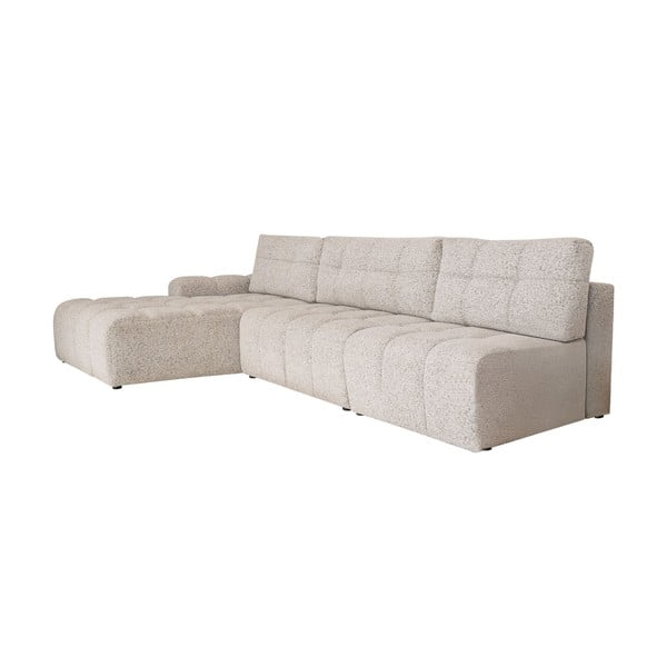 Divano letto beige divano angolare componibile con contenitore (angolo sinistro) Lulu - Miuform