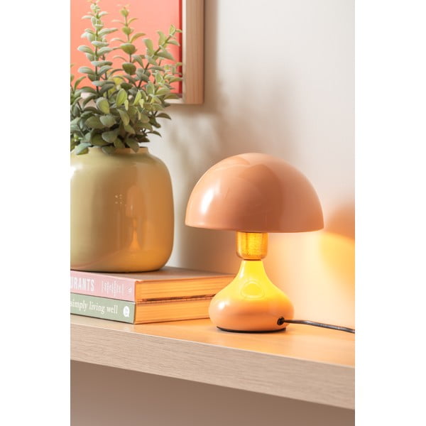 Lampada da tavolo in colore salmone con paralume in metallo (altezza 23 cm) Binc - Leitmotiv-image-1