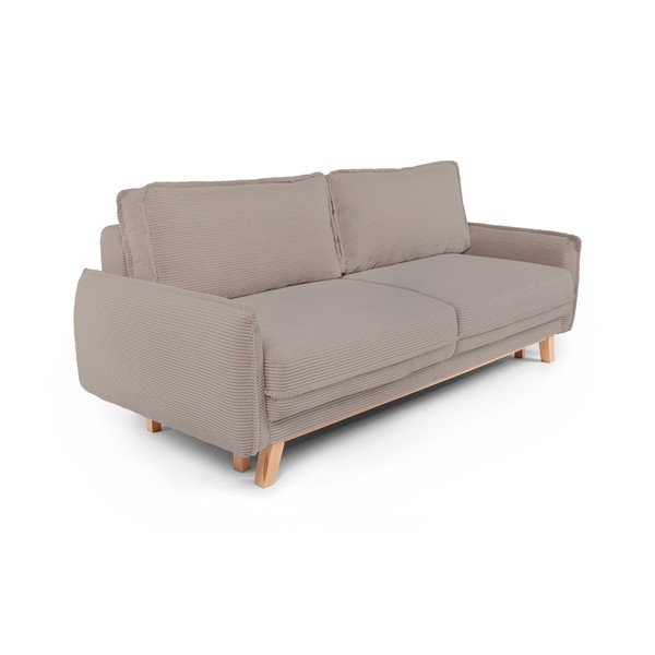 Divano grigio tortora allungabile/con contenitore con rivestimento in velluto a coste 218 cm Tori – Bonami Selection-image-1