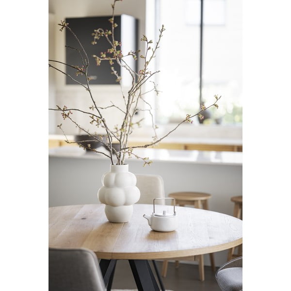 Tavolo da pranzo rotondo pieghevole in rovere naturale ø 135 cm Maddock - Rowico-image-4