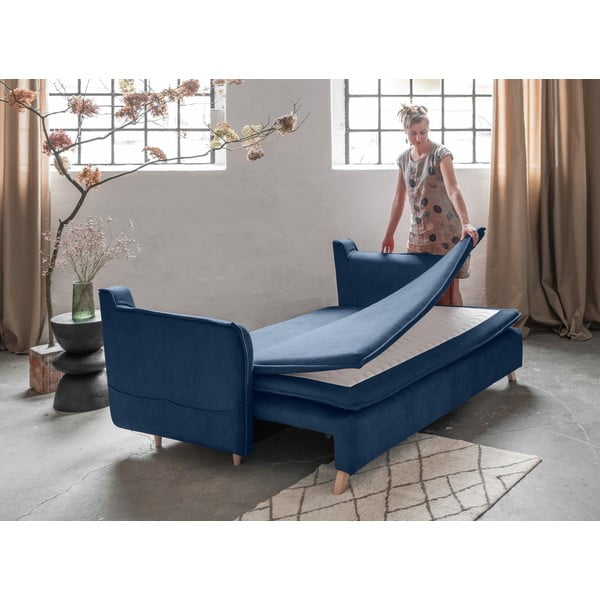 Divano in velluto blu scuro 225 cm Charming Charlie - Miuform-image-4