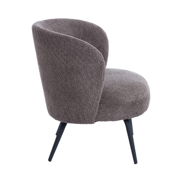 Poltrona marrone scuro in tessuto bouclé Dieyda - Light & Living-image-3